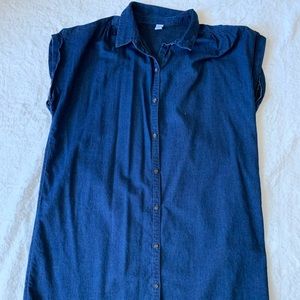 Dark Wash Chambray Shirt Dress